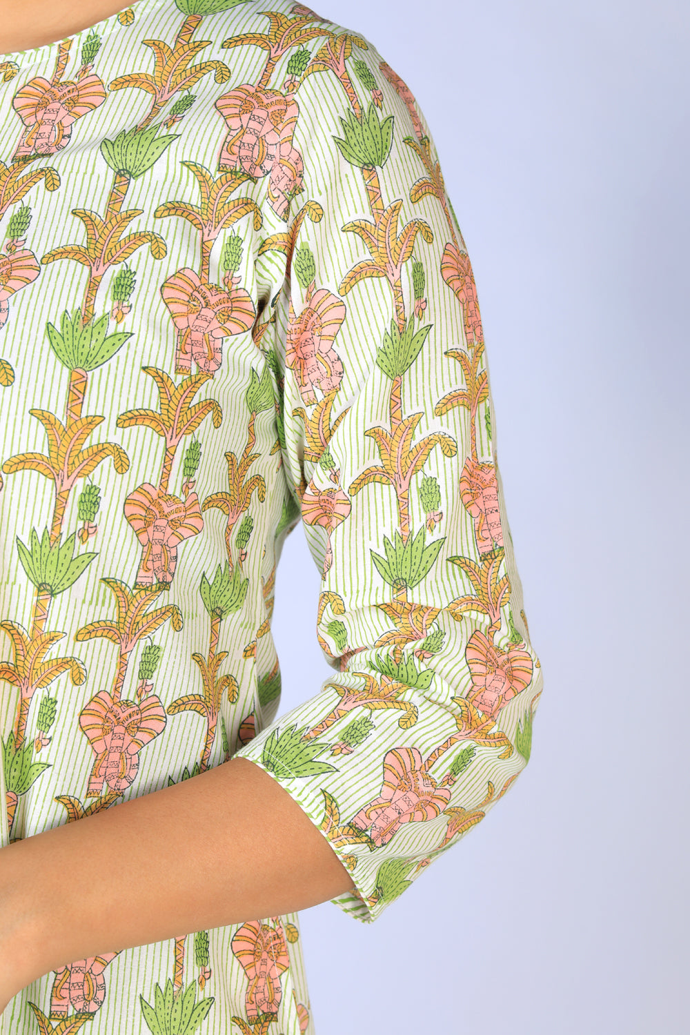 Image of Handblock printed Kurti and pants set